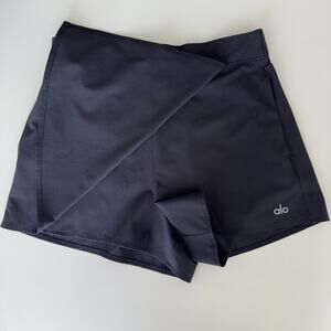 Alo Yoga Clubhouse Skort Womens XS Black Short Skirt Elastic Waist Tennis Golf